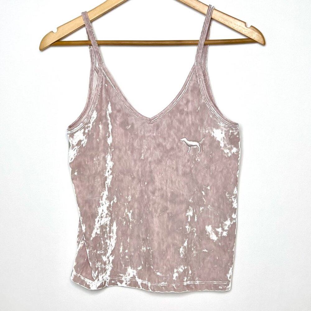 Victoria's Secret PINK Pink Crushed Velvet Sleep Tank Top XS